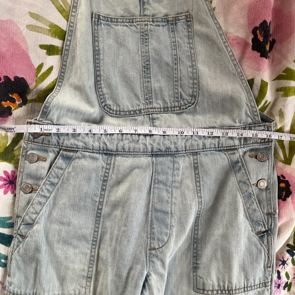 Gap Relaxed Denim Overalls, Light Indigo, S - Picture 8 of 9